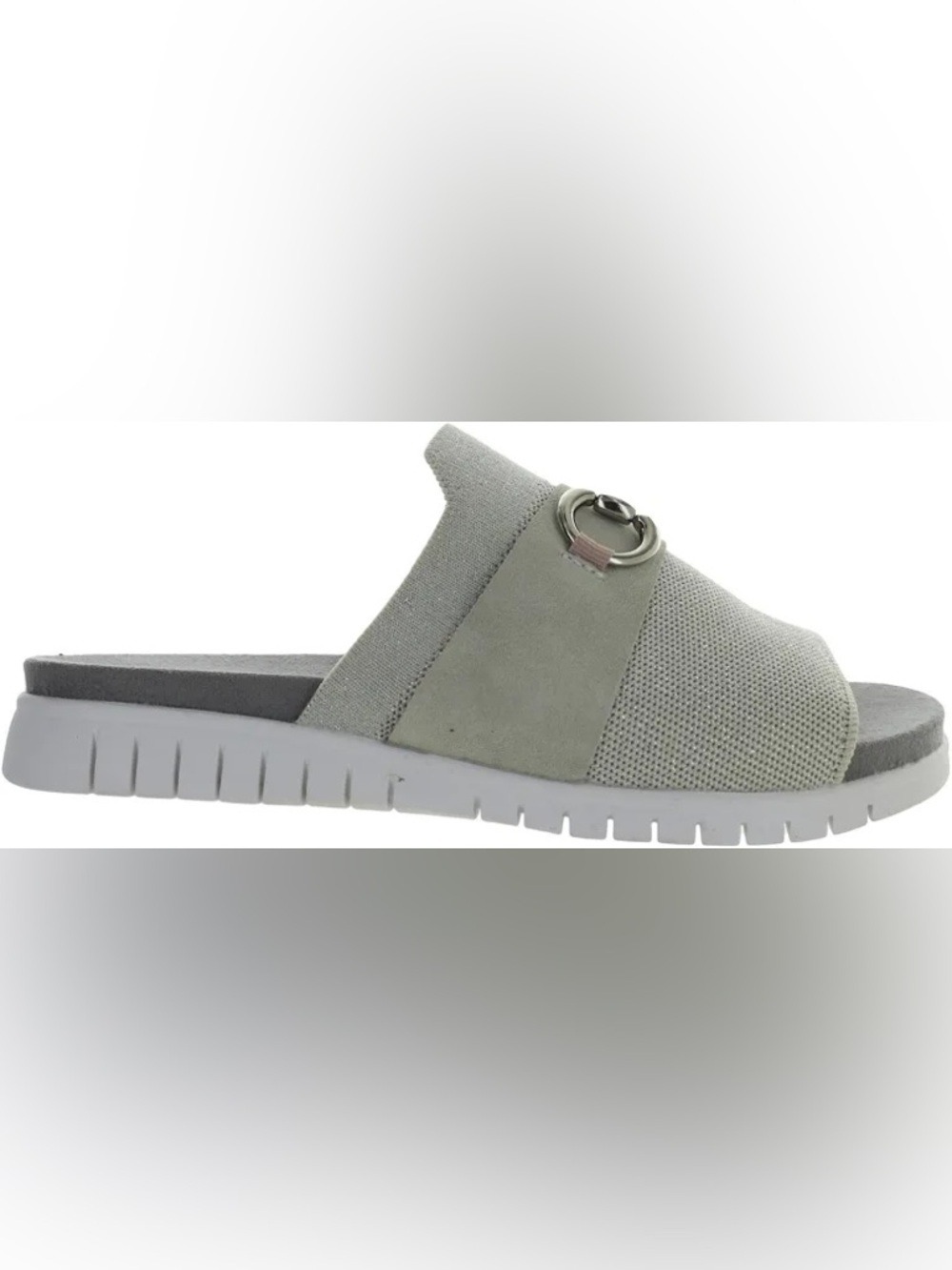 Bernie Mev Monaco Womens Sporty Slide Sandals Open Toe Casual Nude Silver 9 9.5 - Picture 1 of 10